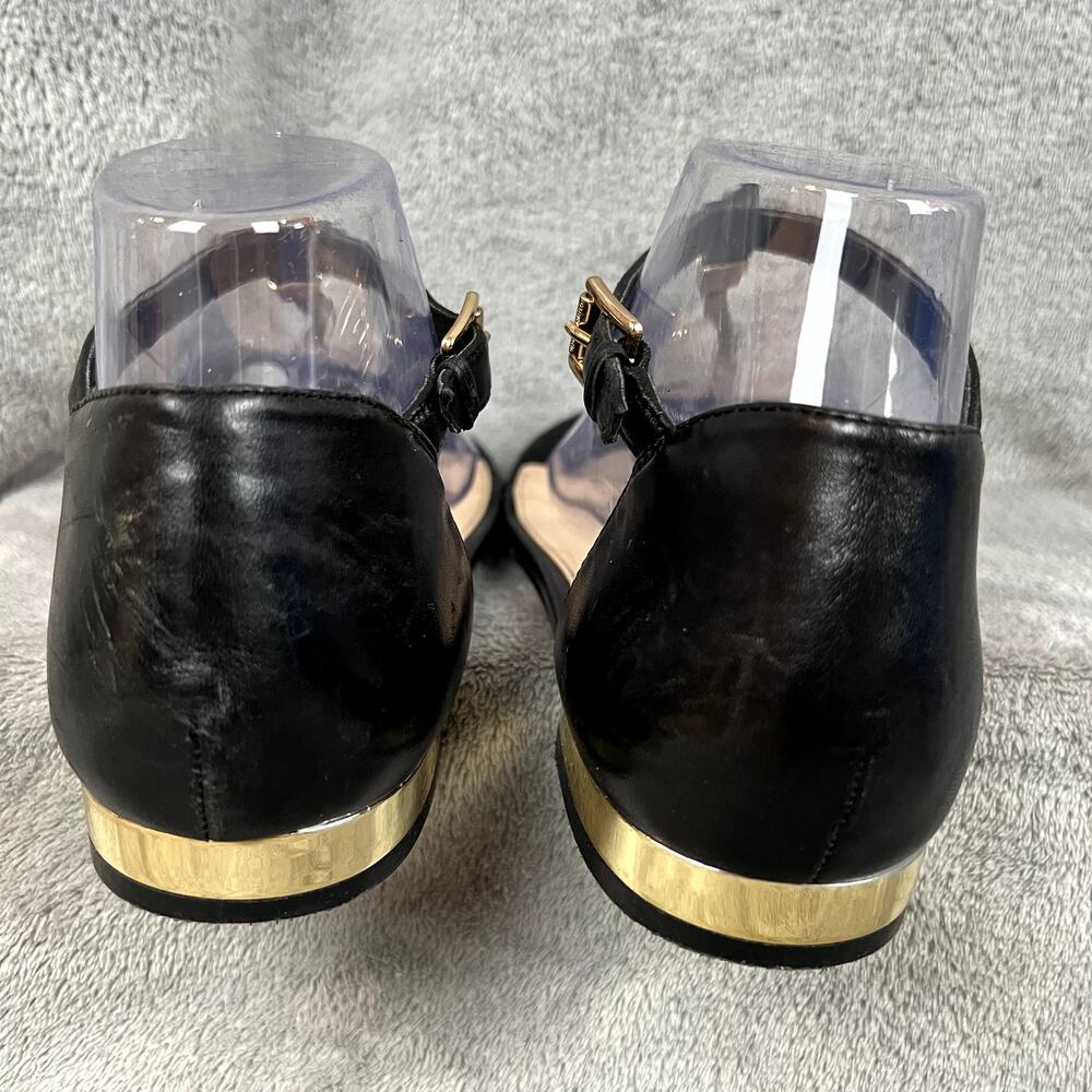 Vince Camuto Thong Flat Sandals Womens 8.5 Black Leather Summer - Picture 5 of 11